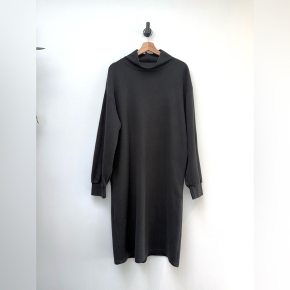 Smash + Tess The Sweater Dress Black Cozy  Midi Mockneck Dress Medium - Picture 5 of 12